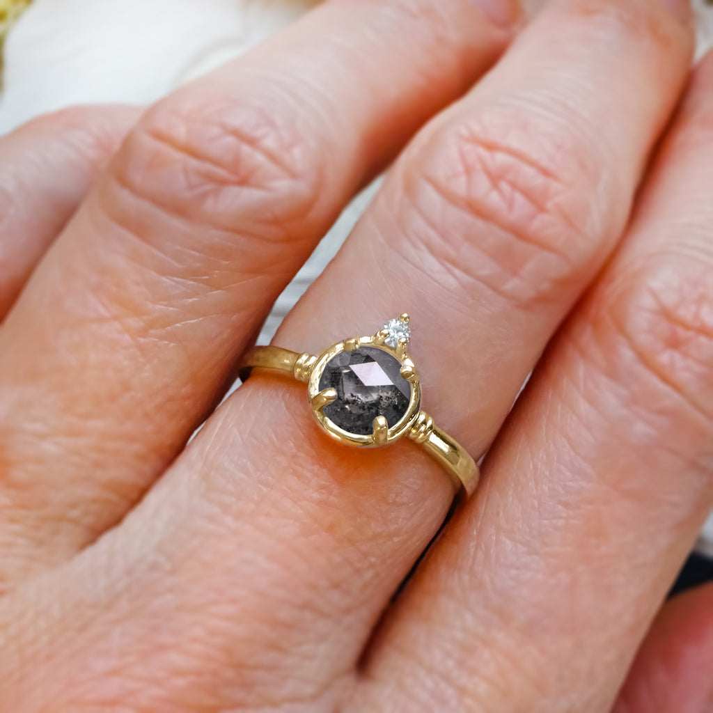 Mystical Salt and Pepper Diamond Engagement Ring in 9ct / 14ct / 18ct Gold Rings Bijoux de Chagall