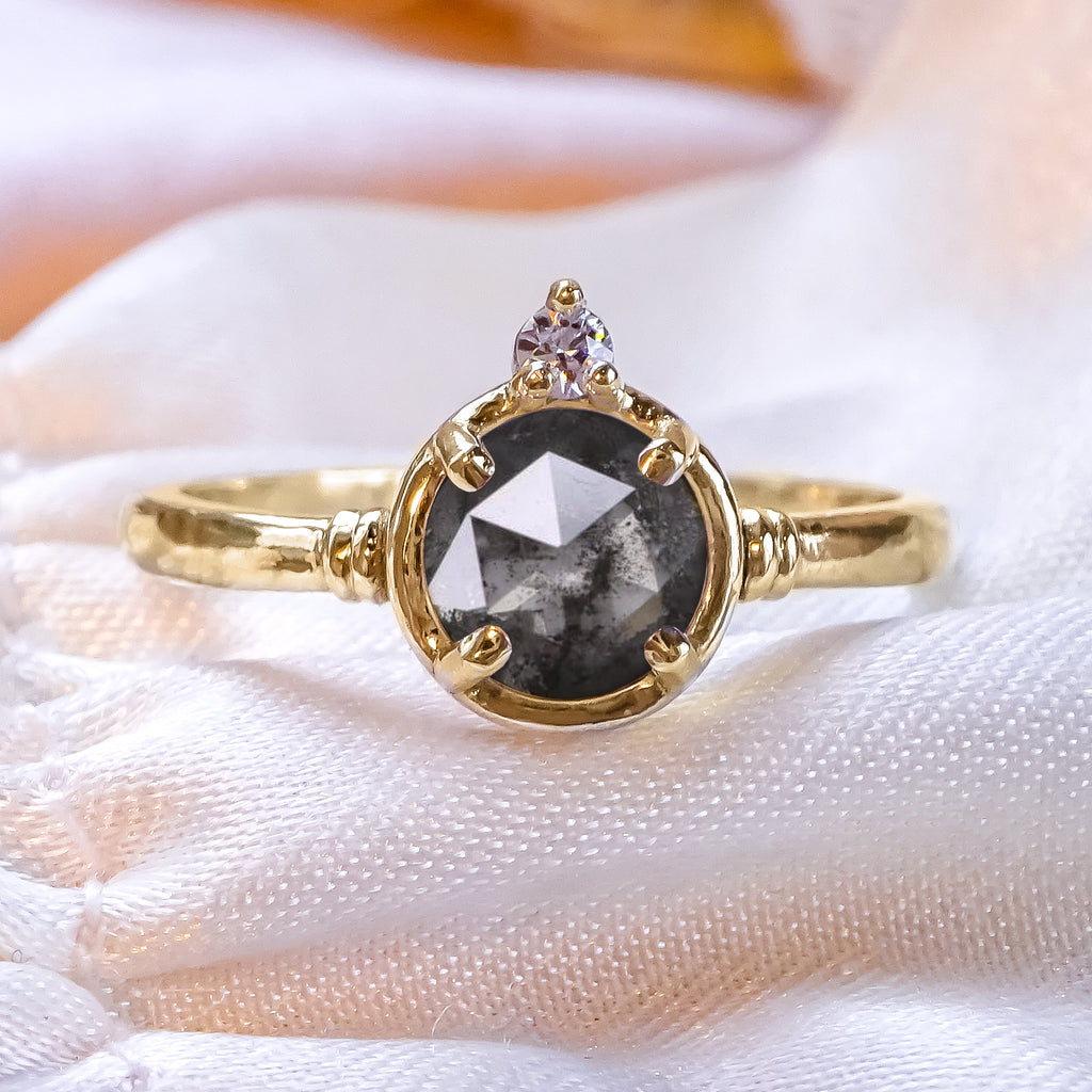 Mystical Salt and Pepper Diamond Engagement Ring in 9ct / 14ct / 18ct Gold Rings Bijoux de Chagall
