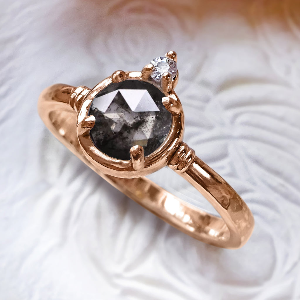 Mystical Salt and Pepper Diamond Engagement Ring in 9ct / 14ct / 18ct Gold Rings Bijoux de Chagall