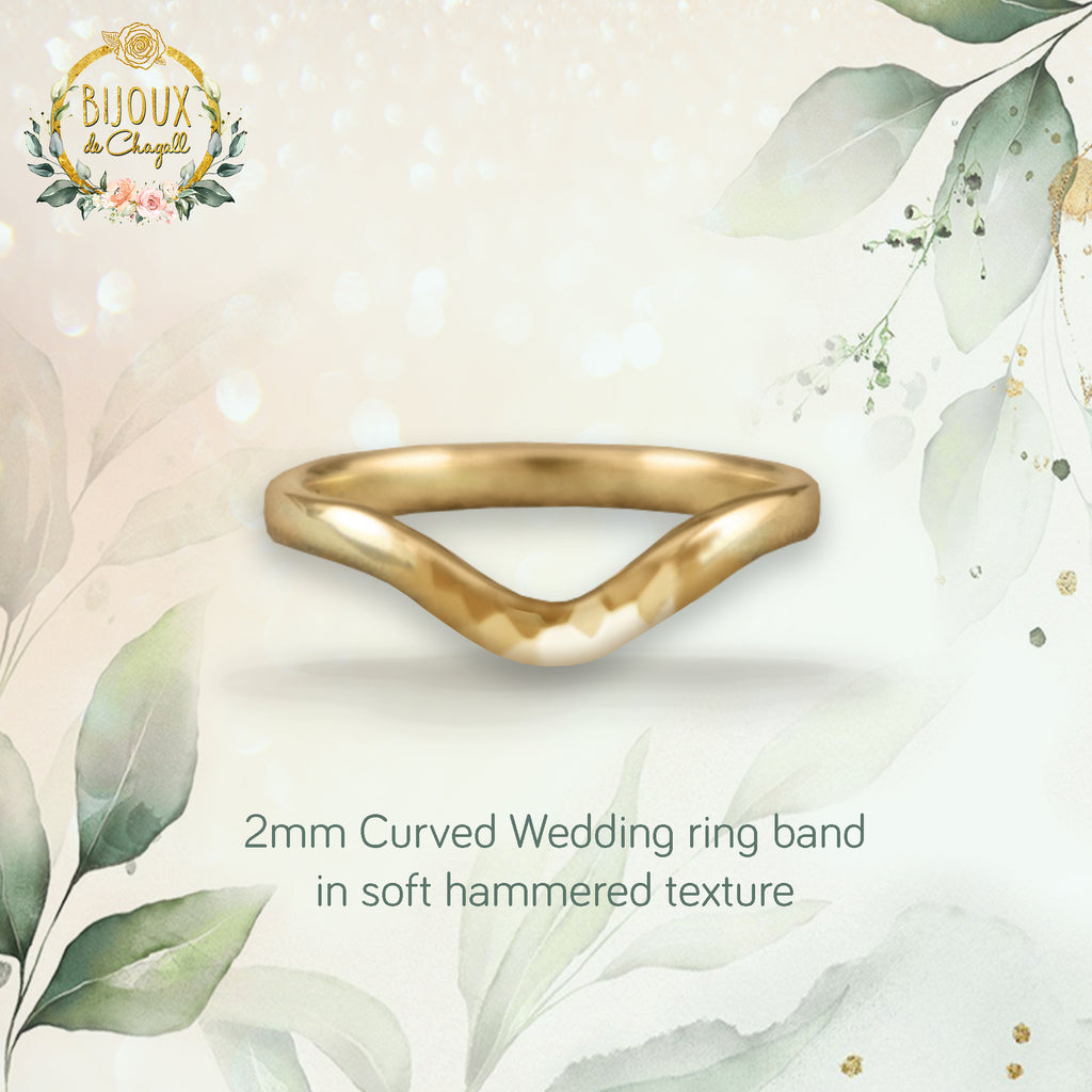 CUSTOM: Contour Curved Wedding ring band in 9ct Gold Rings Bijoux de Chagall