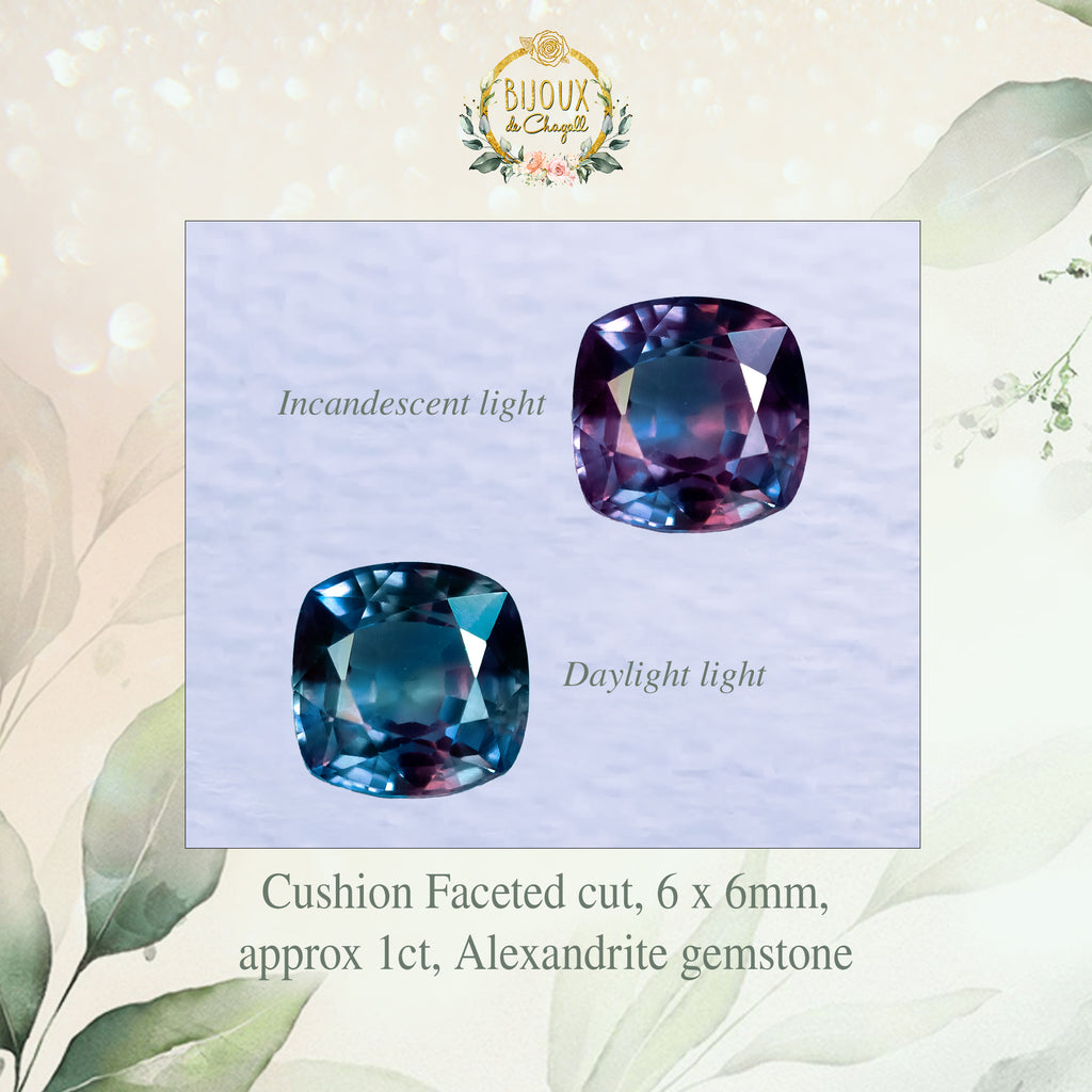 Ethereal Alexandrite Diamond Pave style Engagement ring in solid 9ct / 14ct/ 18ct Gold Rings Bijoux de Chagall