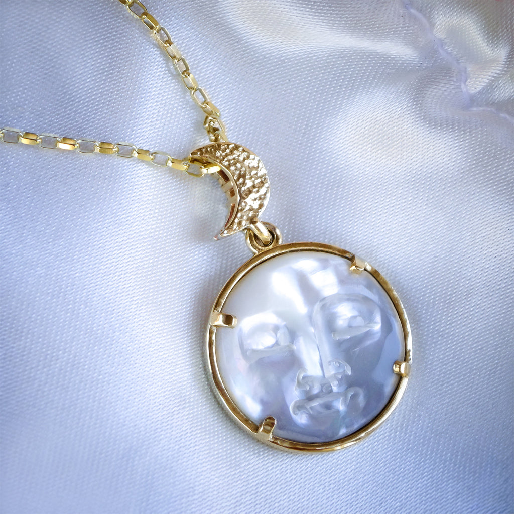 Art Nouveau Moon necklace in 9ct/ 14ct/ 18ct gold - Bijoux de Chagall
