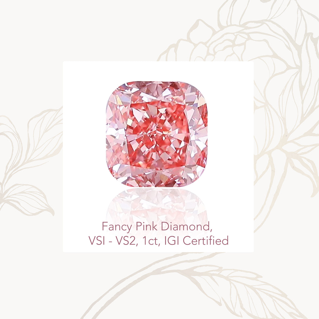 Peony Fancy Pink Diamond Engagement ring in 9ct / 14ct/ 18ct Gold Rings Bijoux de Chagall