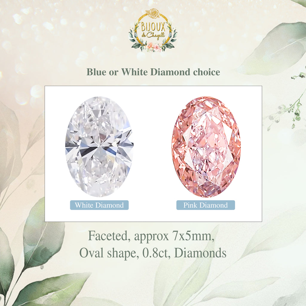 Pink and White Diamonds selection for Floral Diamond Engagement Ring   - Bijoux de Chagall