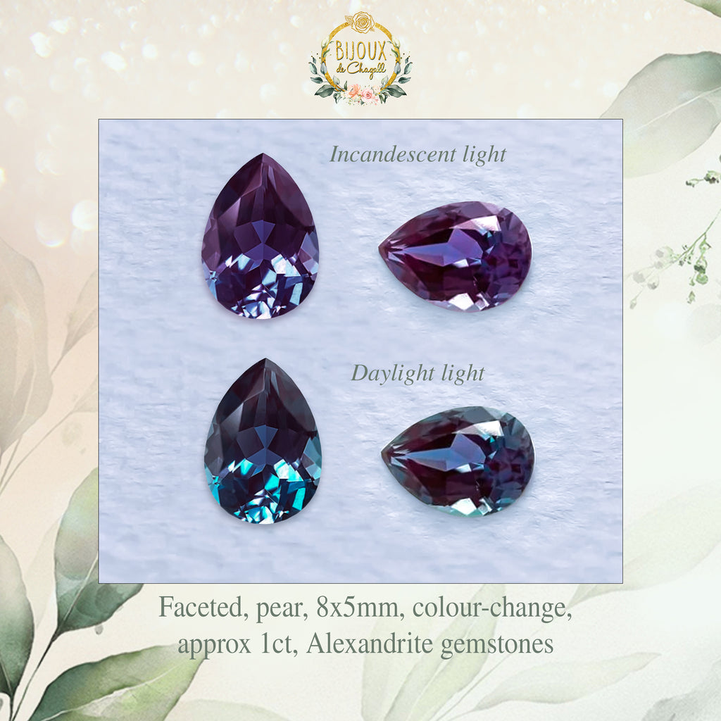 Mesmerising Pear Alexandrite Diamond Cluster Engagement ring in 9ct / 14ct/ 18ct gold Rings My Angel