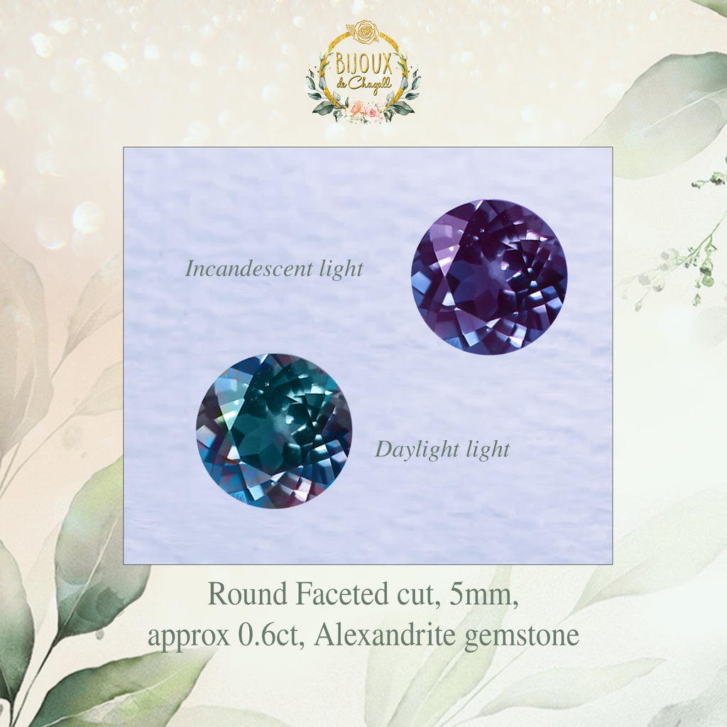 Florence Alexandrite Emeralds Flower Cluster earrings in 9ct / 18ct Gold or Silver Earrings Bijoux de Chagall