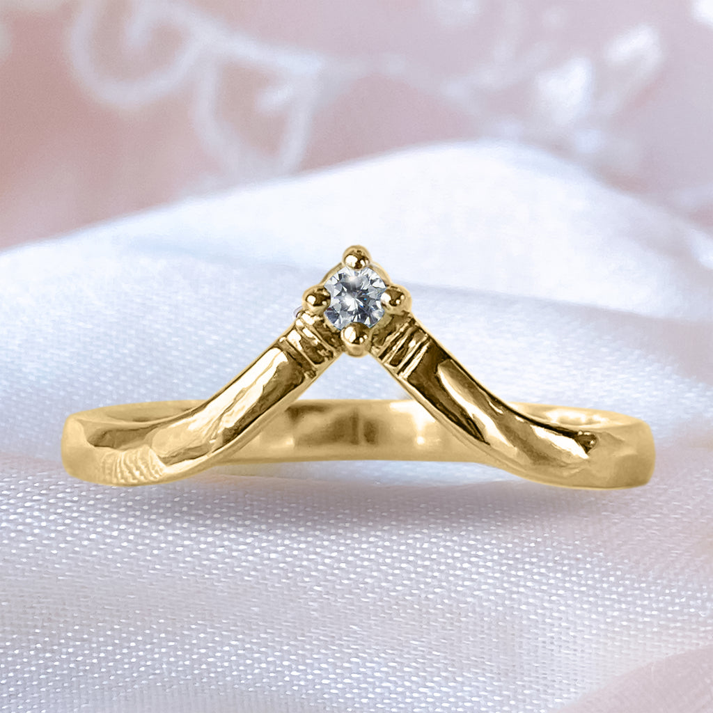 Star Diamond Wishbone Enhancer Contour ring in 9ct / 18ct Gold Rings Bijoux de Chagall