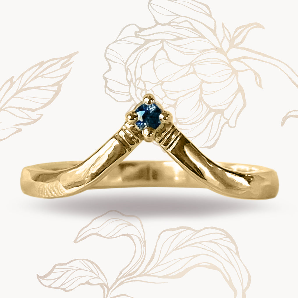 Star Diamond Wishbone Enhancer Contour ring in 9ct / 18ct Gold Rings Bijoux de Chagall