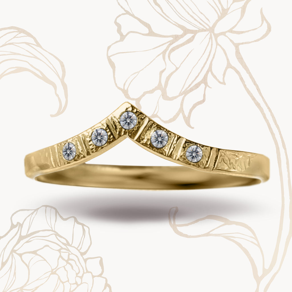 Wishbone Contour Enhancer Wedding Diamond ring in 9ct / 18ct Gold - Bijoux de Chagall