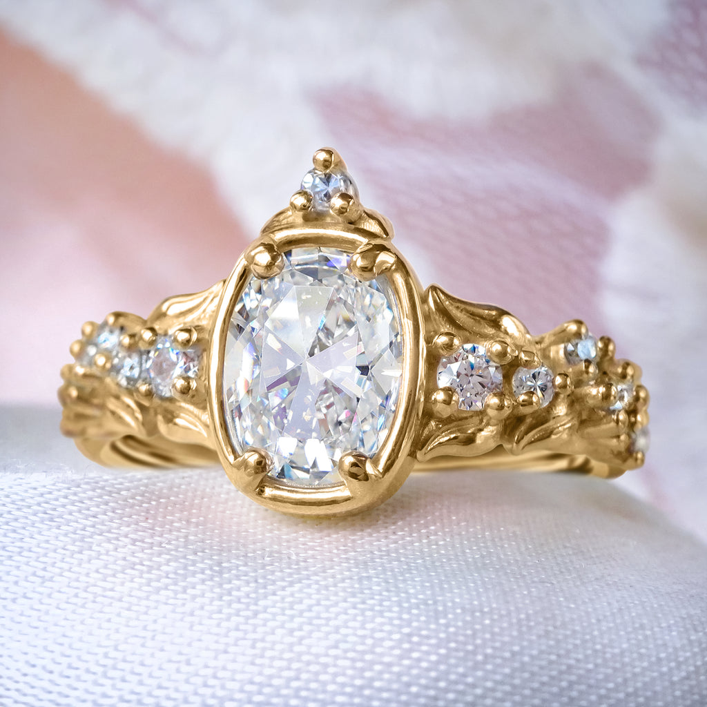 Floral Fairytale Diamond Engagement Ring in 9ct / 14ct / 18ct solid Gold  - Rings - Bijoux de Chagall