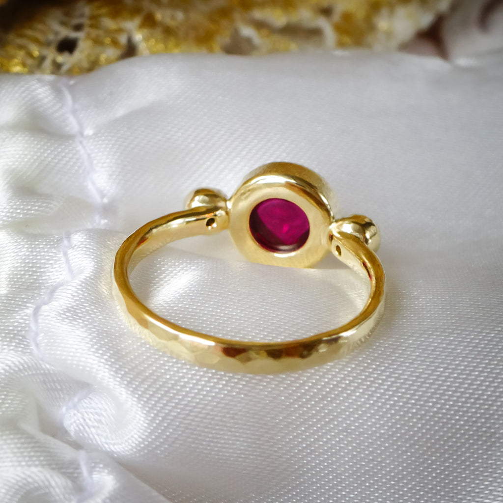 Mon Chou Ruby Heart Diamond Engagement ring in 9ct / 18ct Gold - Bijoux de Chagall