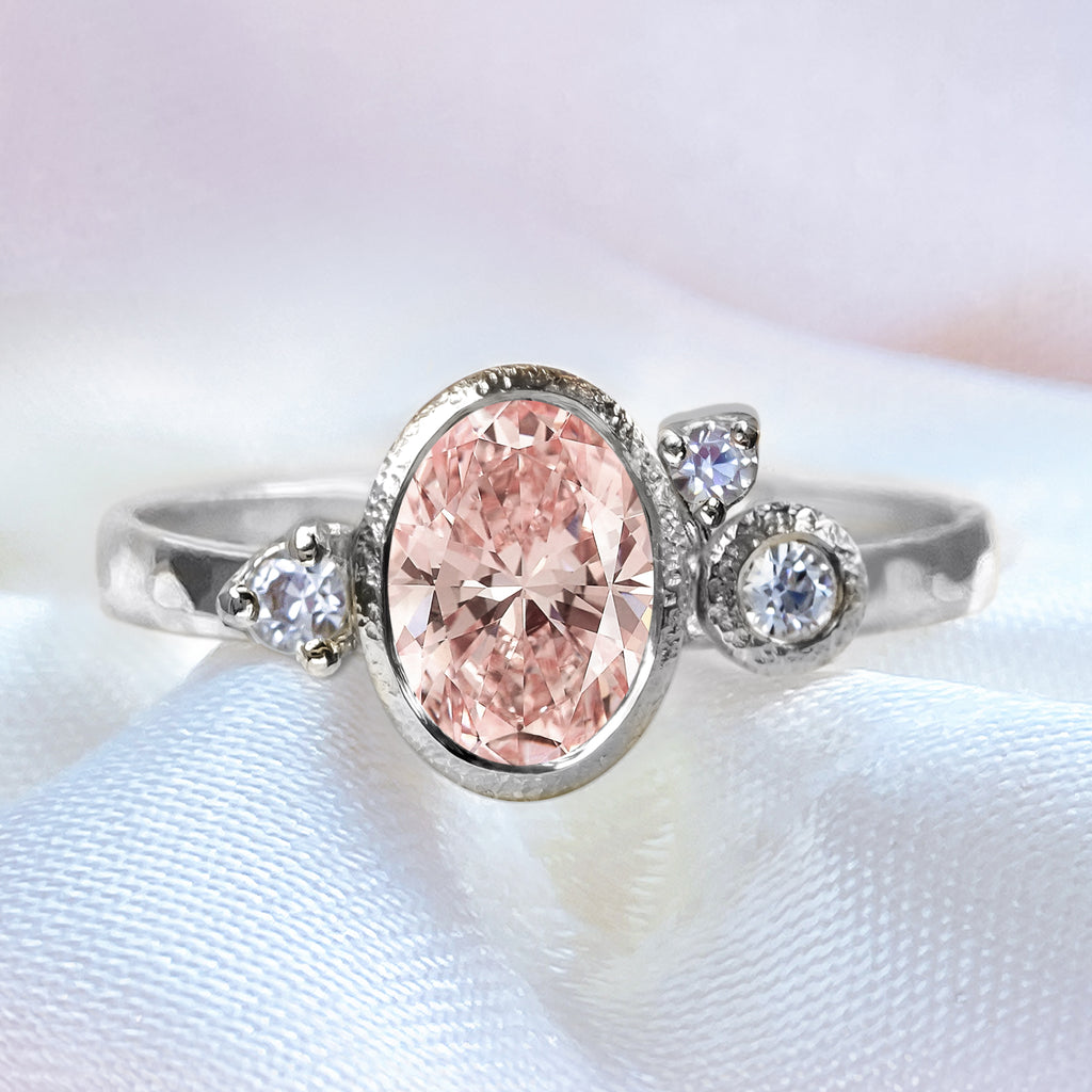 Stardust Fancy Oval Diamond Cluster Unique Engagement ring in 9ct / 14ct/ 18ct Gold Rings Bijoux de Chagall