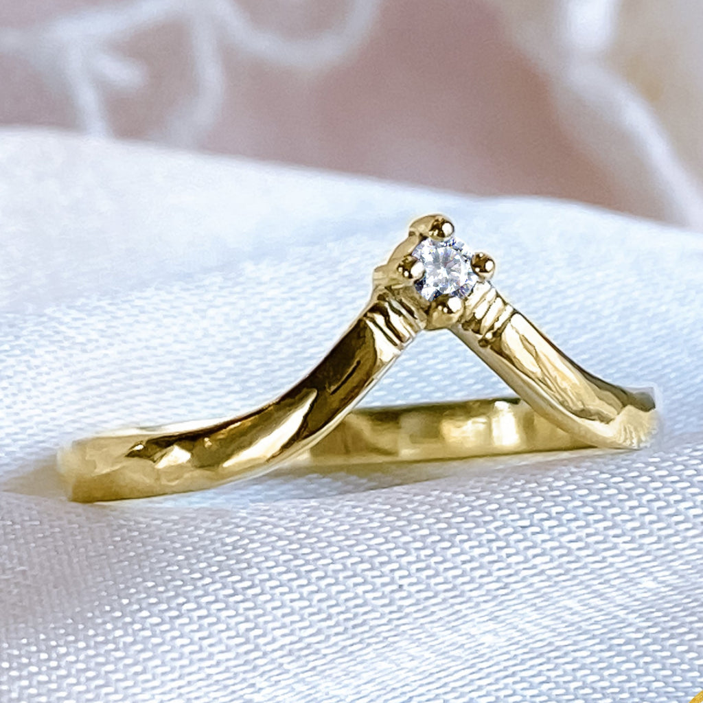 Star Diamond Wishbone Enhancer Contour ring in 9ct / 18ct Gold Rings Bijoux de Chagall
