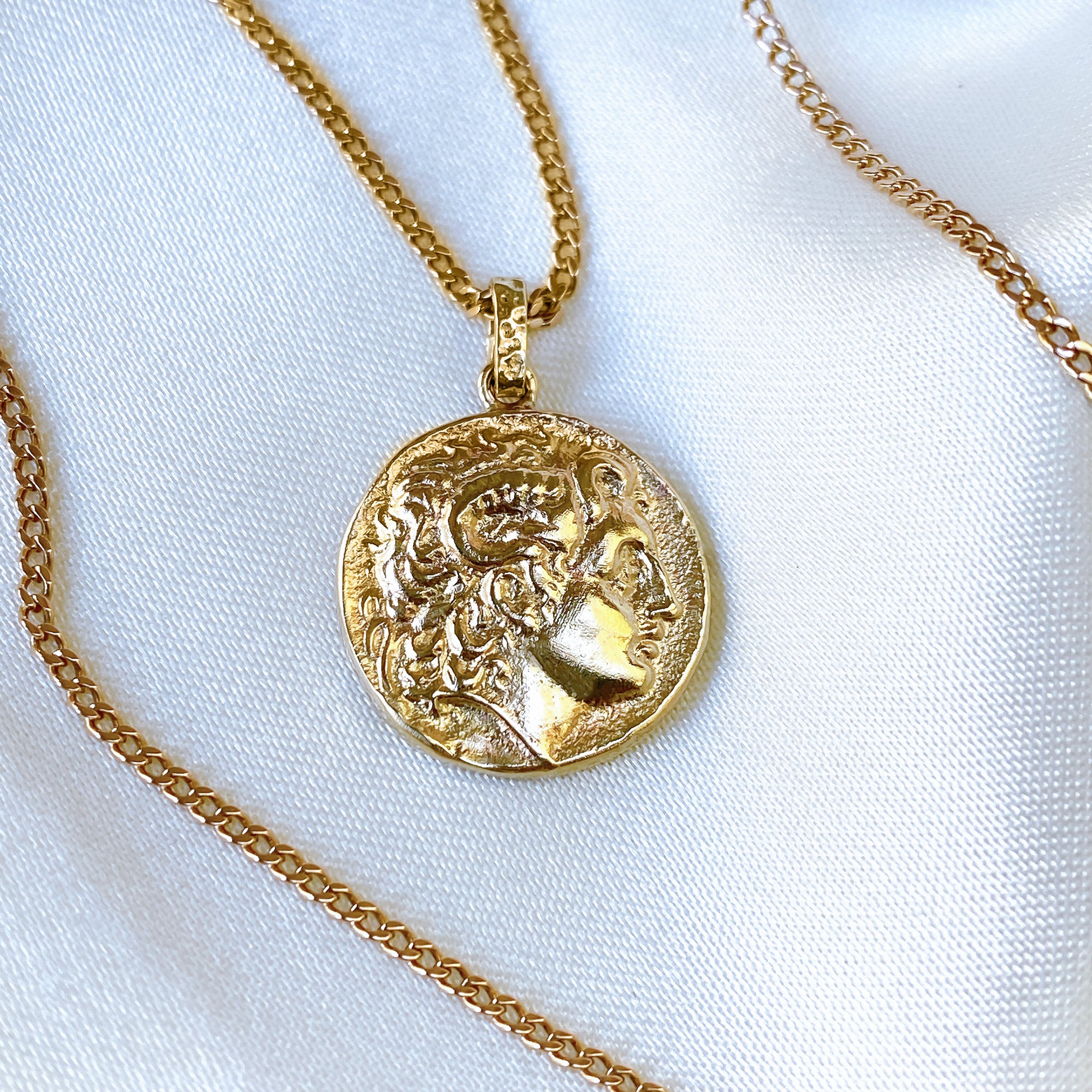 Gold Coin Necklace | Gold Charm Necklace | Medallion Spinner | Orelia